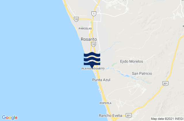 Mappa delle maree di Las Delicias, Mexico