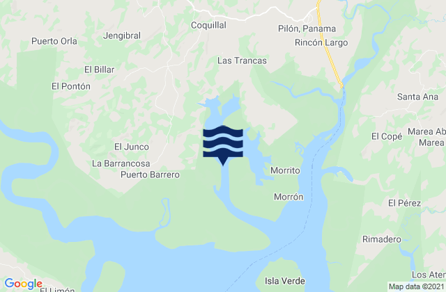Mappa delle maree di Las Huacas, Panama