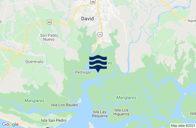Mappa delle maree di Las Lomas, Panama