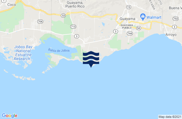 Mappa delle maree di Las Mareas, Puerto Rico
