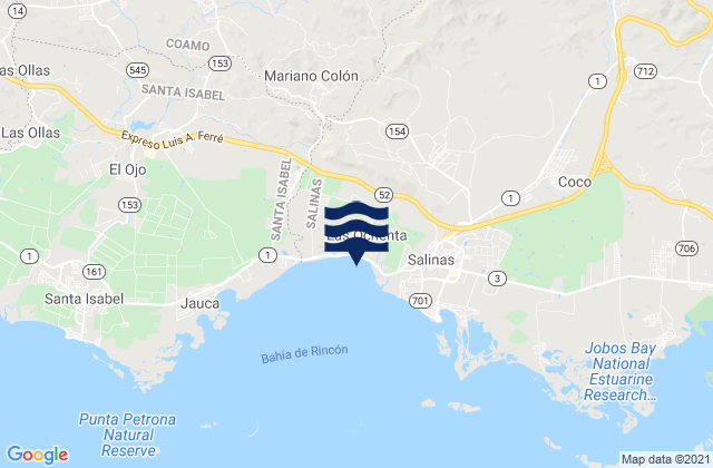 Mappa delle maree di Las Ochenta, Puerto Rico