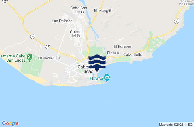 Mappa delle maree di Las Palmas, Mexico