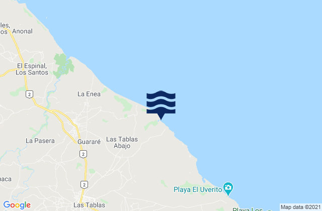 Mappa delle maree di Las Tablas, Panama