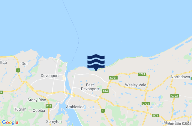 Mappa delle maree di Latrobe, Australia
