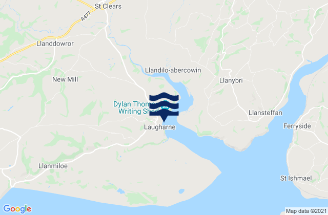 Mappa delle maree di Laugharne Beach, United Kingdom