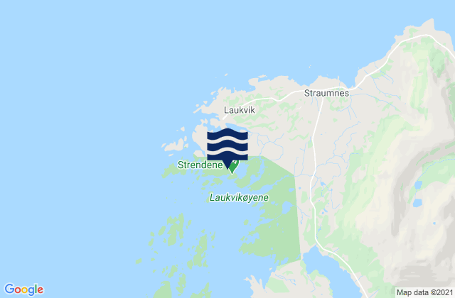 Mappa delle maree di Laukvika, Norway