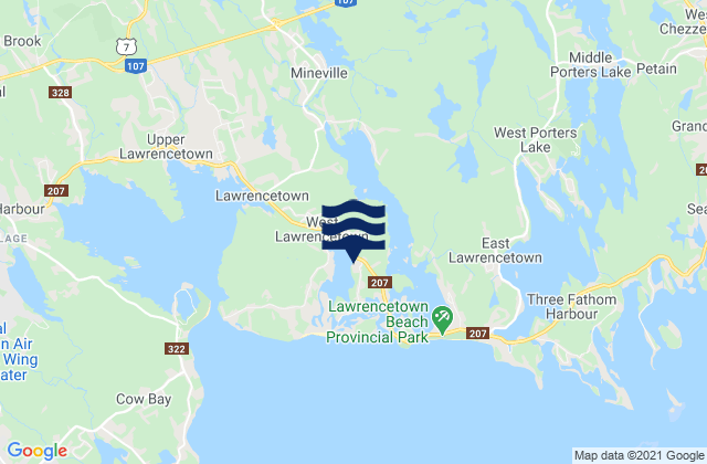 Mappa delle maree di Lawrencetown, Canada