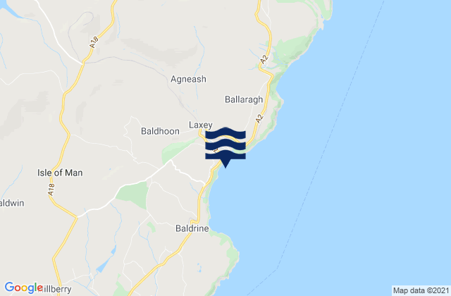 Mappa delle maree di Laxey, Isle of Man