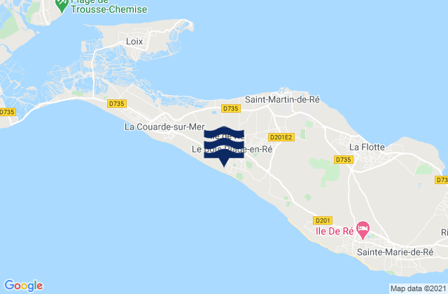 Mappa delle maree di Le Bois-Plage-en-Ré, France