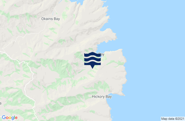 Mappa delle maree di Le Bons Bay, New Zealand