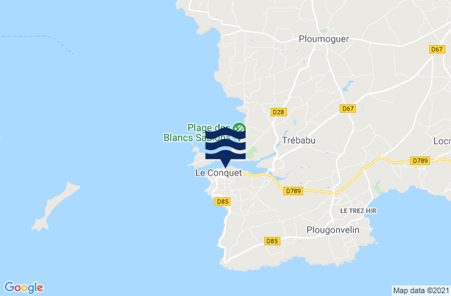 Mappa delle maree di Le Conquet, France
