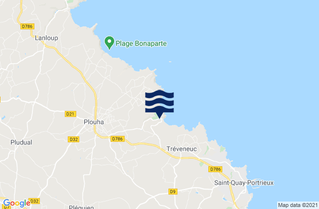 Mappa delle maree di Le Dossen, France