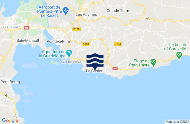 Mappa delle maree di Le Gosier, Guadeloupe