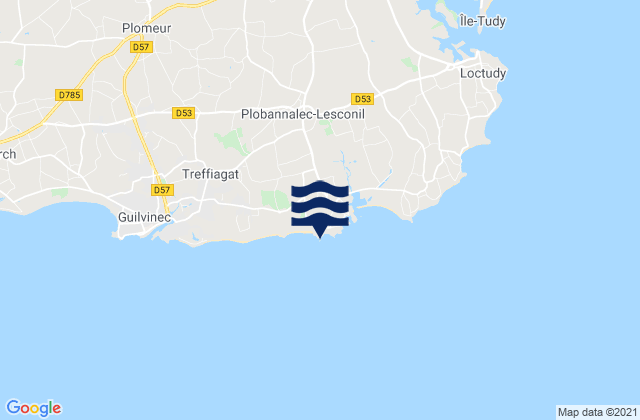 Mappa delle maree di Le Goudoul, France