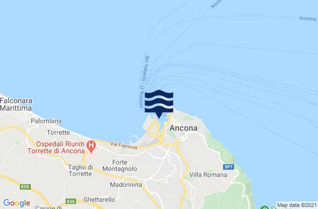 Mappa delle maree di Le Grazie di Ancona, Italy