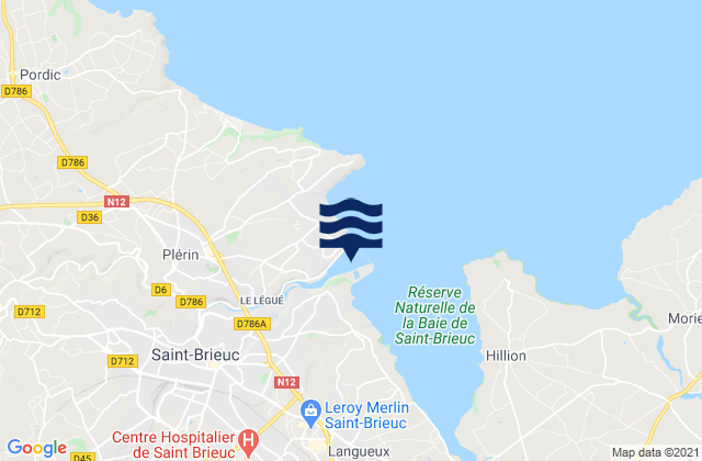 Mappa delle maree di Le Legue entrance, France