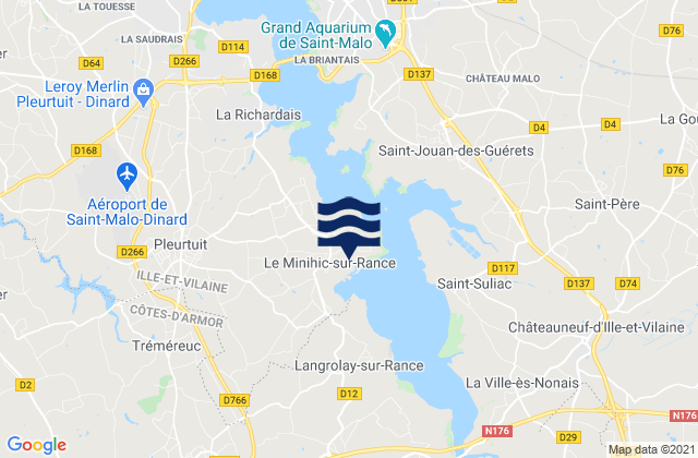 Mappa delle maree di Le Minihic-sur-Rance, France