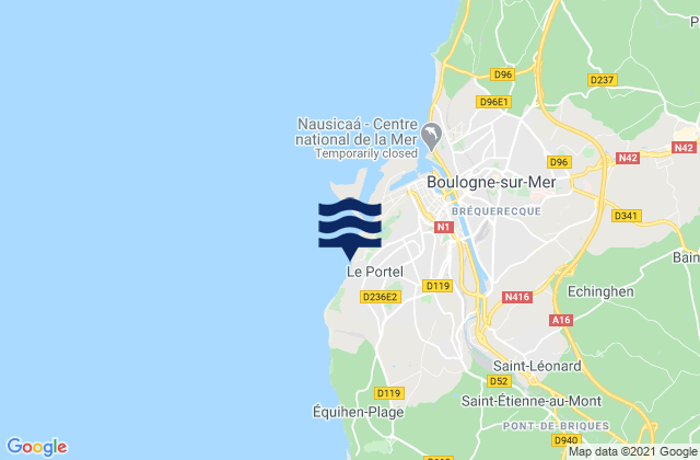 Mappa delle maree di Le Portel, France