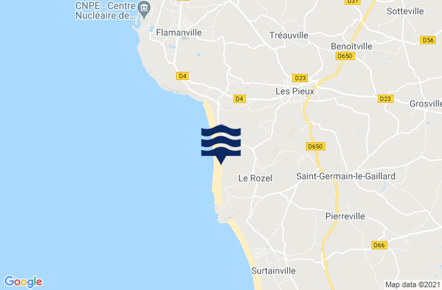 Mappa delle maree di Le Rozel, France