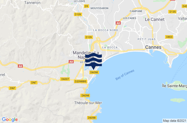 Mappa delle maree di Le Tignet, France