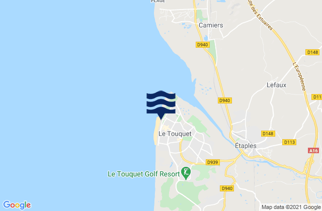 Mappa delle maree di Le Touquet-Paris-Plage, France