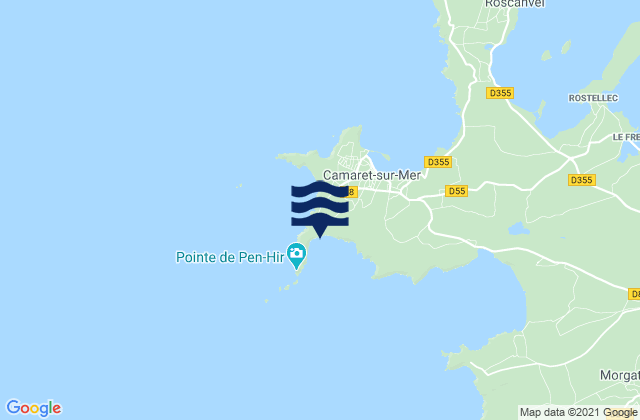 Mappa delle maree di Le Veryac'h, France