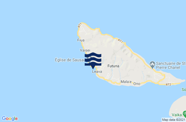 Mappa delle maree di Leava, Wallis and Futuna