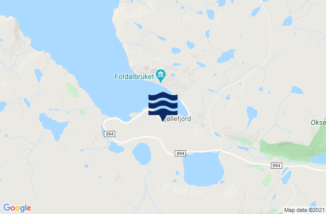 Mappa delle maree di Lebesby, Norway