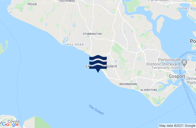 Mappa delle maree di Lee-on-the-Solent, United Kingdom