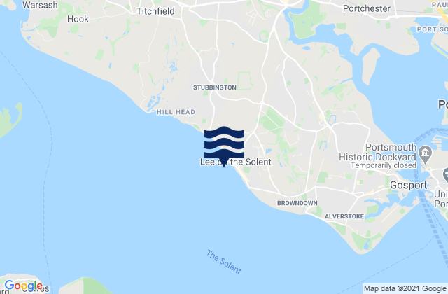 Mappa delle maree di Lee-on-the-Solent, United Kingdom
