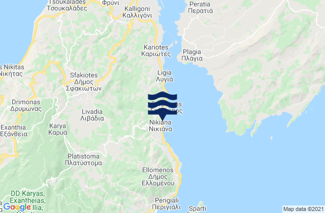 Mappa delle maree di Lefkada, Greece