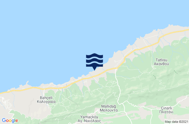 Mappa delle maree di Lefkónoiko, Cyprus