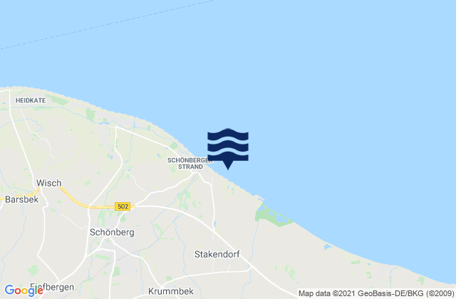 Mappa delle maree di Lehmkuhlen, Germany
