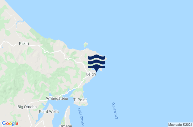 Mappa delle maree di Leigh, New Zealand