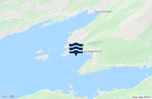 Mappa delle maree di Leinesfjorden, Norway
