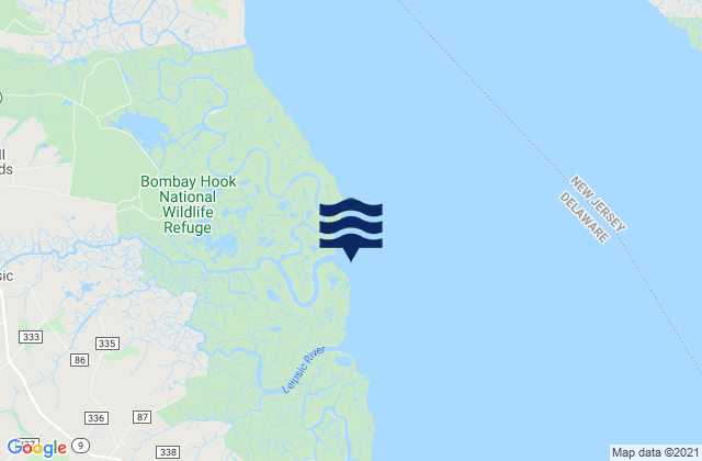 Mappa delle maree di Leipsic River entrance, United States
