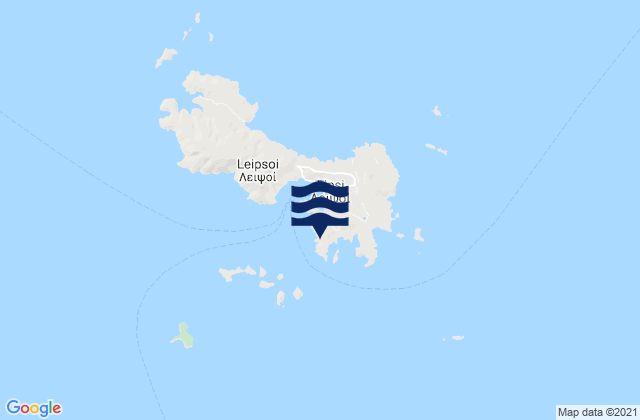 Mappa delle maree di Leipsoí, Greece