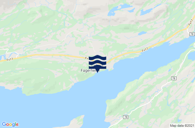 Mappa delle maree di Leirfjord, Norway