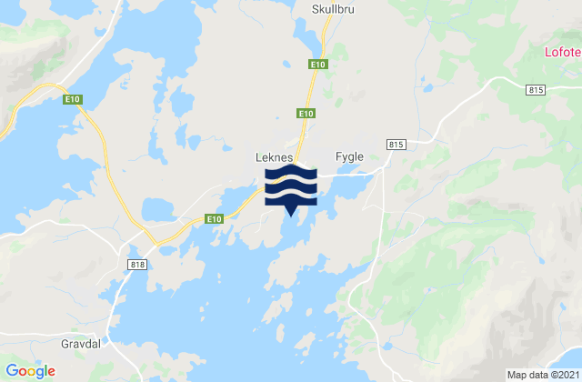 Mappa delle maree di Leknes, Norway