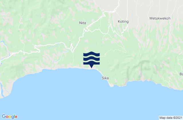 Mappa delle maree di Lela, Indonesia