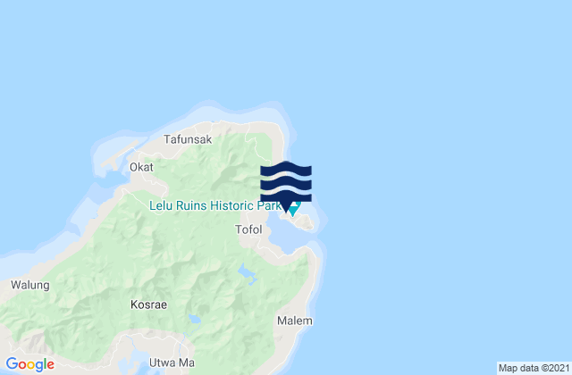 Mappa delle maree di Lelu, Micronesia
