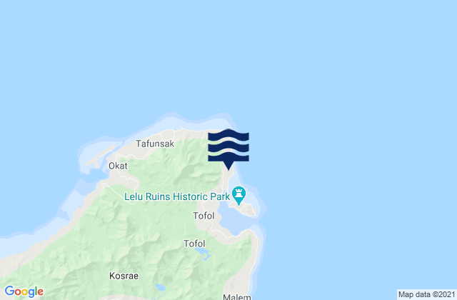 Mappa delle maree di Lelu Municipality, Micronesia