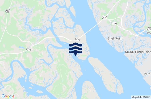 Mappa delle maree di Lemon Island South Chechessee River, United States