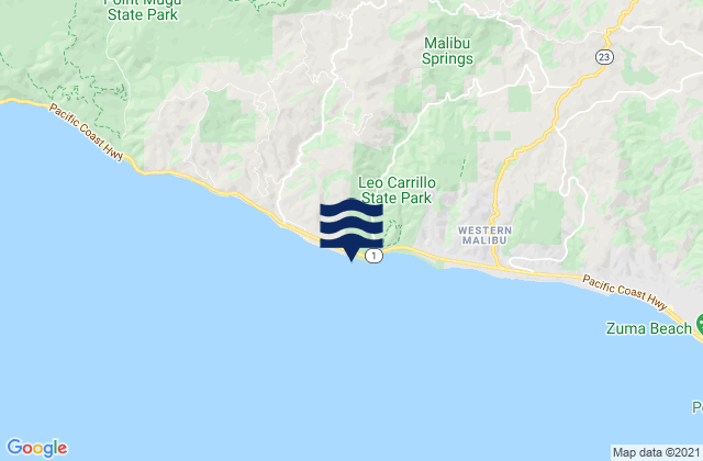 Mappa delle maree di Leo Carillo State Beach, United States