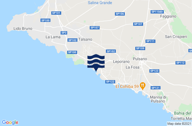Mappa delle maree di Leporano Marina, Italy