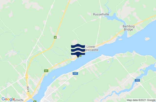 Mappa delle maree di Leroy Bay, Canada