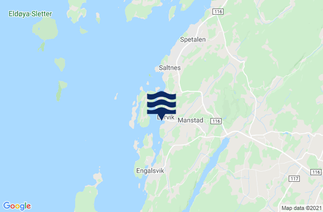 Mappa delle maree di Lervik, Norway