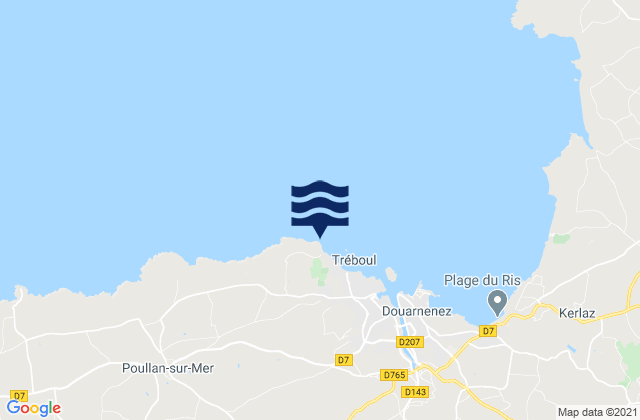 Mappa delle maree di Les Roches Blanches (Pointe Leyde), France
