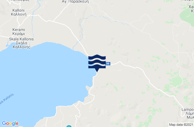 Mappa delle maree di Lesbos, Greece