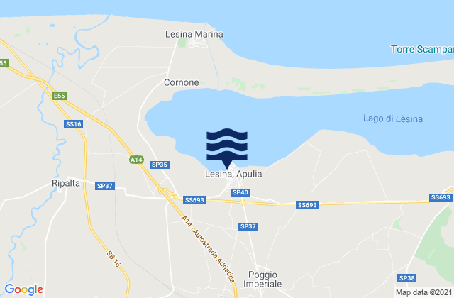 Mappa delle maree di Lesina, Italy